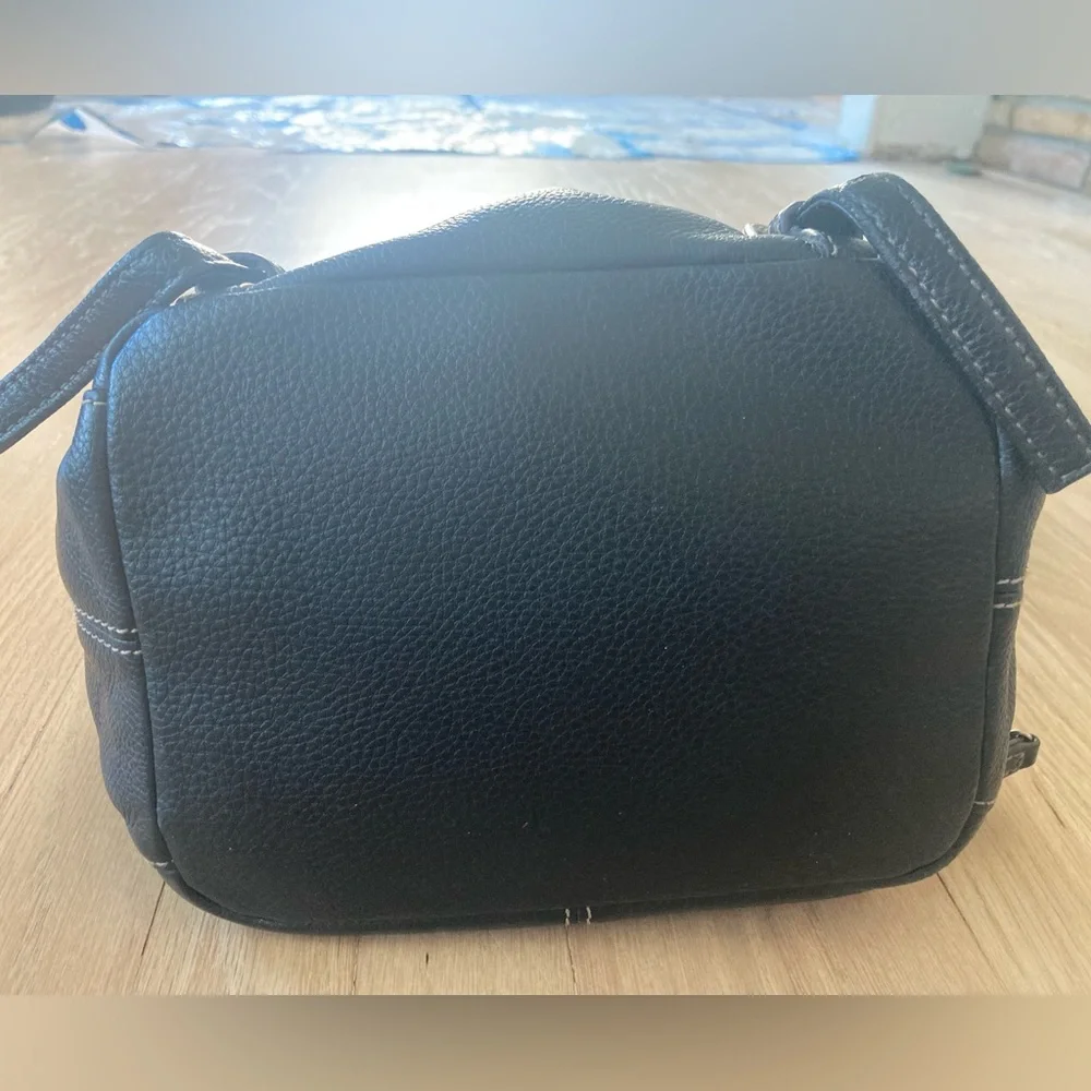 RARE VTG Convertible Tignanello Black Leather Backpack/Hobo Bag‎ Minimalist Y2K